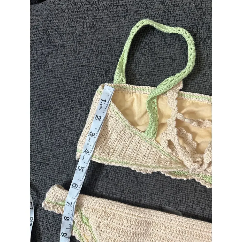 Maiyo London Astrid Crochet Bikini Set size L Scalloped Bandeau